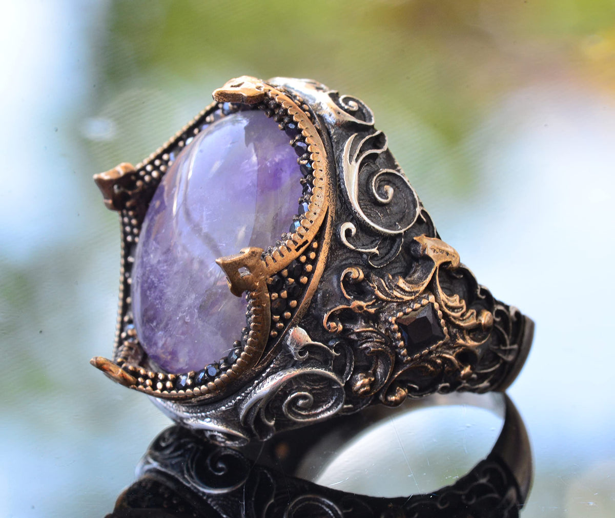 Natural Amethyst Stone Sultan Ring — 4