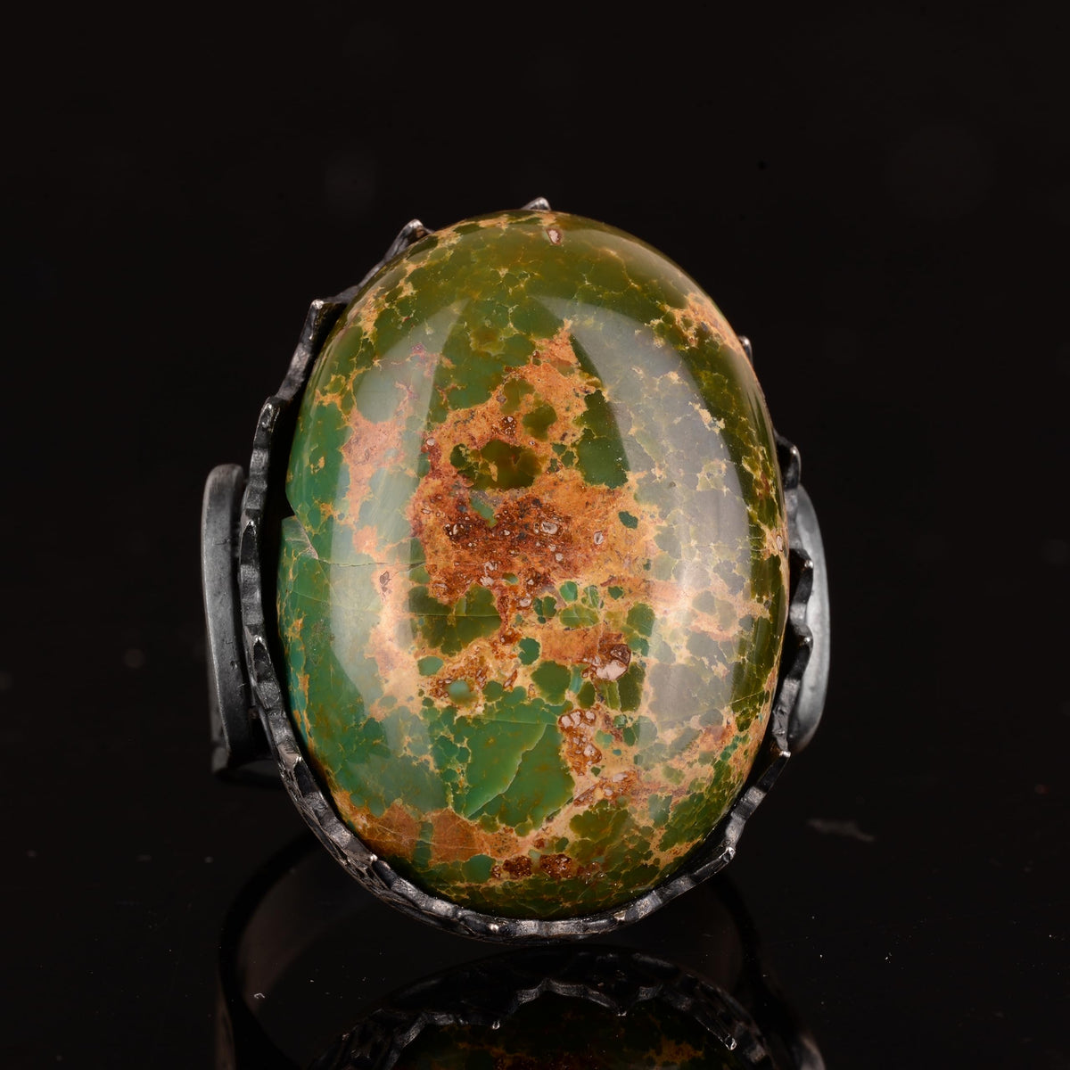 Natural Arizona Turquoise Stone Ring - Handmade 925 Sterling Silver — 6