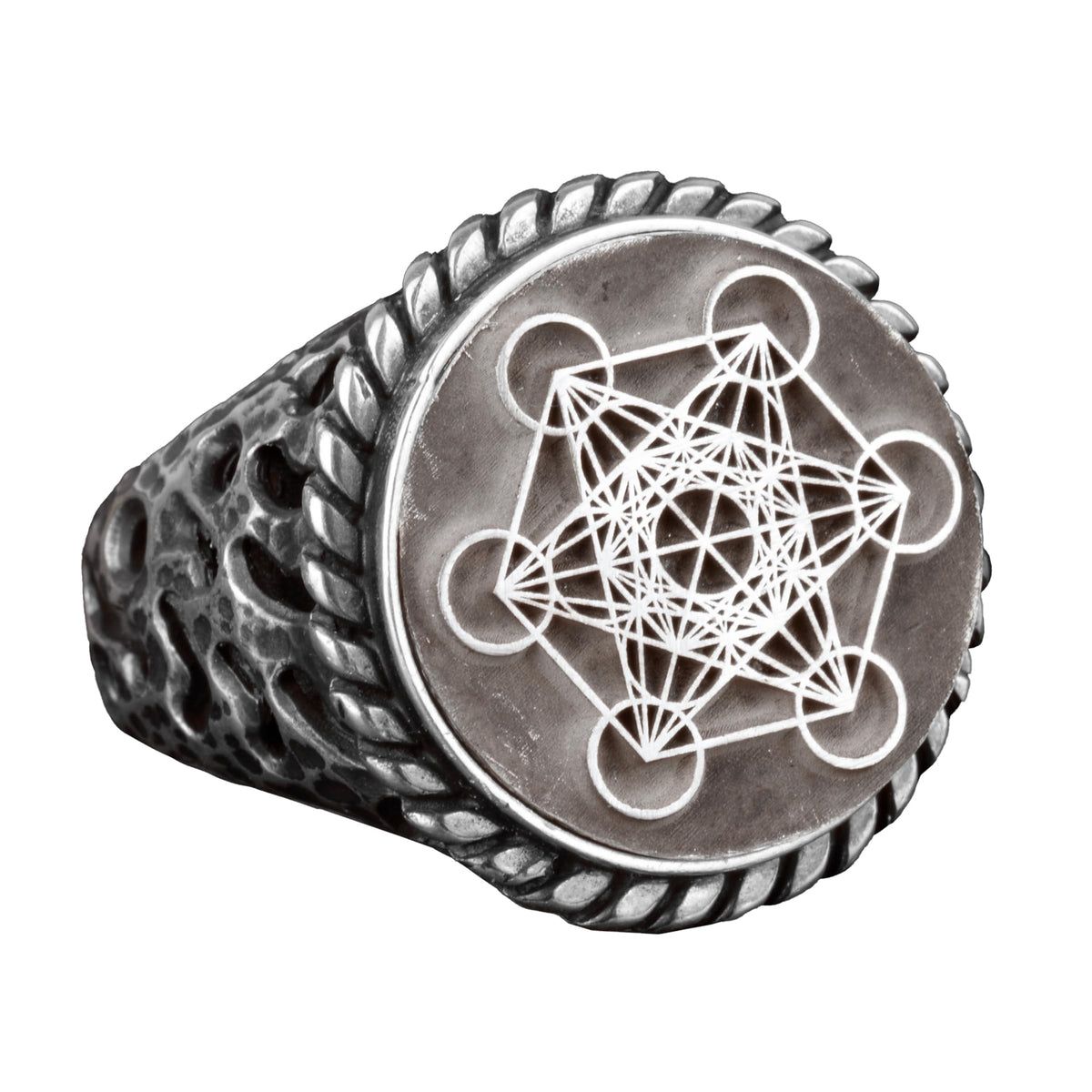 Metatron Ring, Helatron Cube Sacred Geometry, Talisman Ring, 925 Sterling Silver Ring