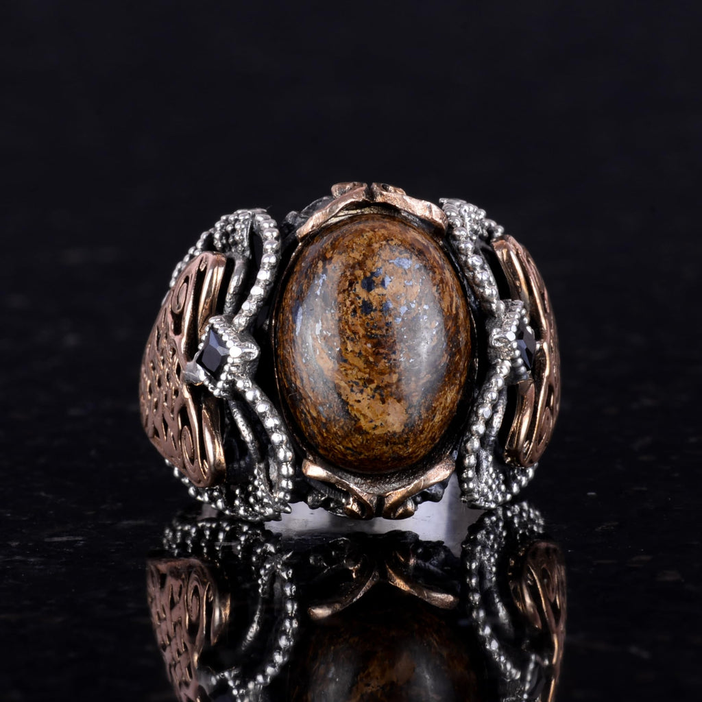 Handcrafted Natural Bronzie Stone Ring (Model-2) — 4