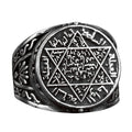 925 Sterling Silver Men's Ring, Star of David Design, Protective Amulet