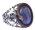 925 Sterling Silver Men's Ring with Natural Stone - Handmade Elegance (Kyanite Stone)