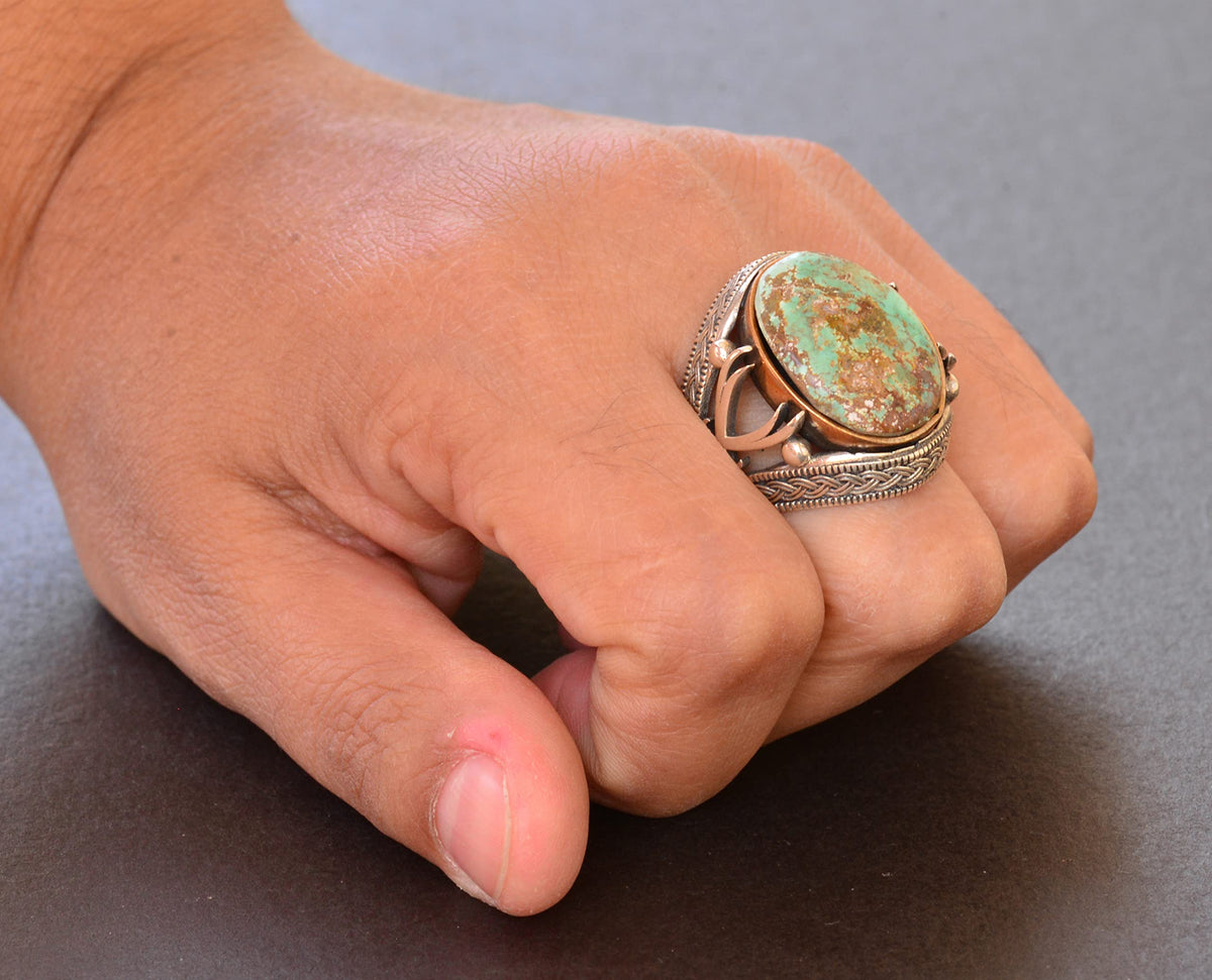 Natural Arizona Turquoise Stone Ring (Model-14) — 7