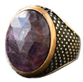 Natural Sapphire Men's 925 Sterling Silver Ring