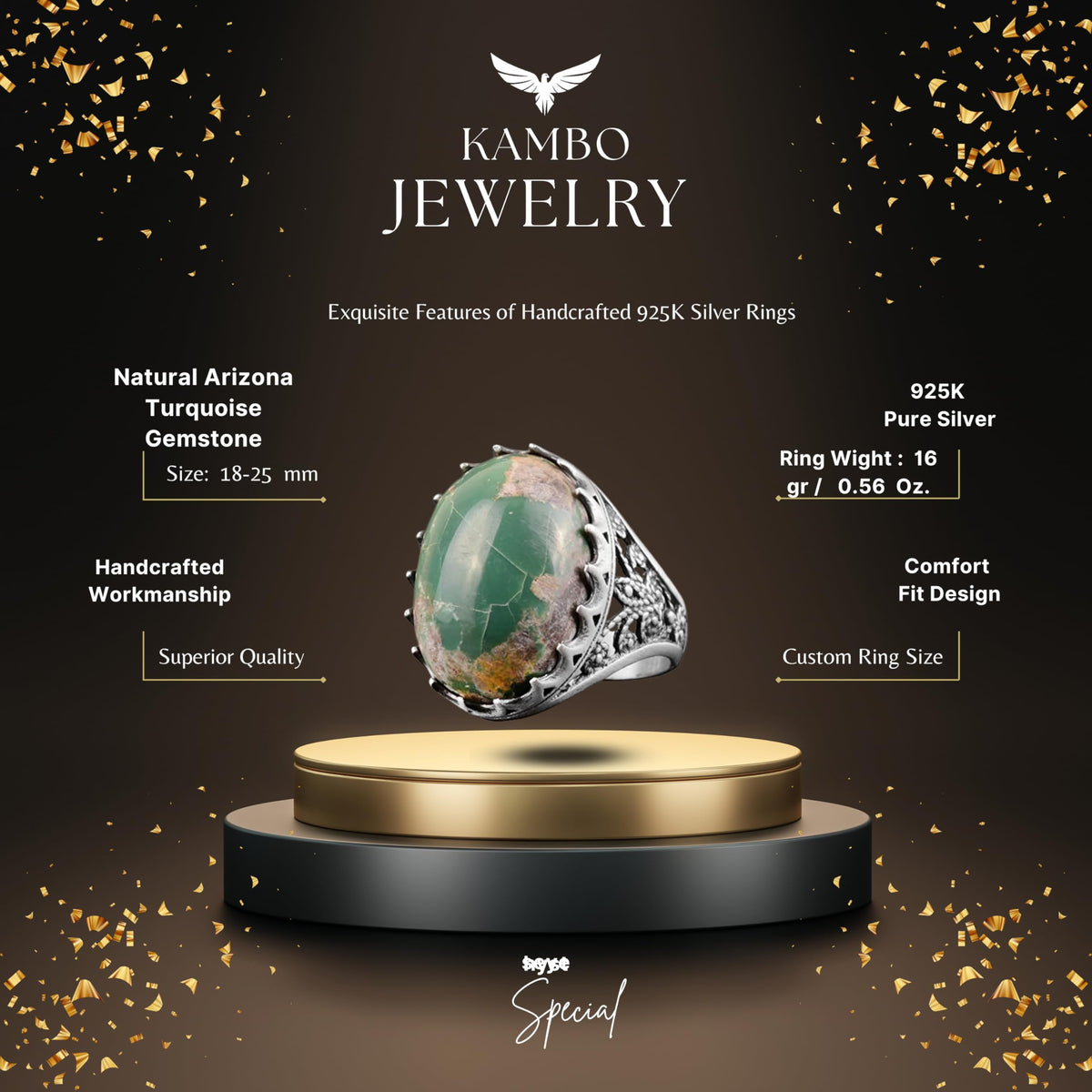 Arizona Turquoise Stone Ring (Model-2) — 2