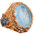 925 Sterling Silver Ring, Artificial Paraiba Stone Men's Silver Ring