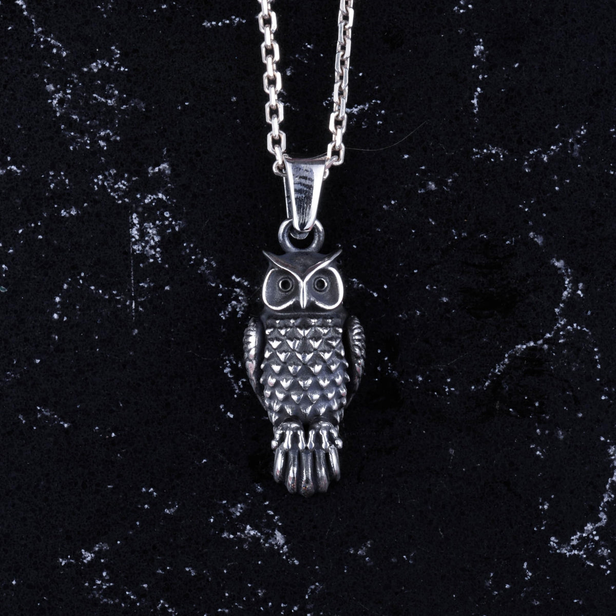 925 Sterling Silver Owl Pendant - Handmade Wisdom Symbol Jewelry - Fine Detail - Gift for Owl Lovers — 3