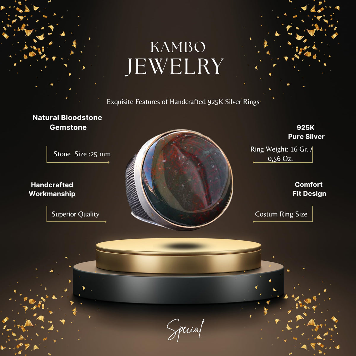 Natural Blood Stone Ring — 2