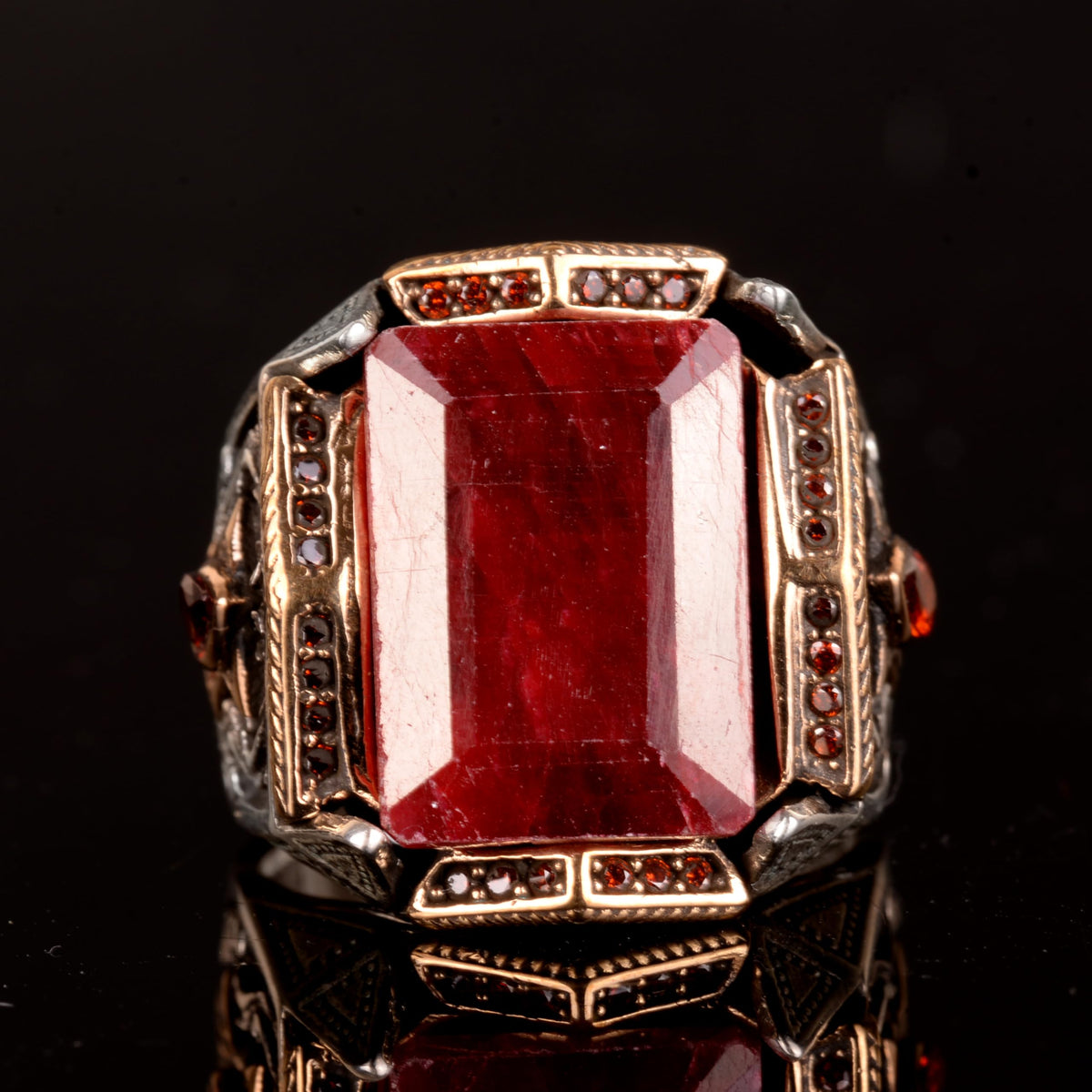 Natural Ruby Stone Ring, 925 Sterling Silver Ring (Model-2) — 2