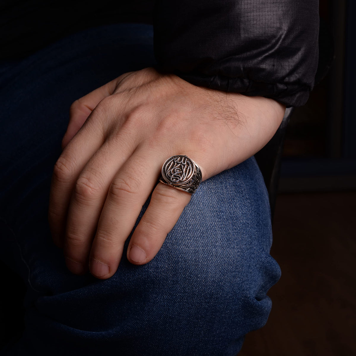 KAMBO Islamic Men's Ring - Silver Islam Ring - Arabic Allah Ring — 6