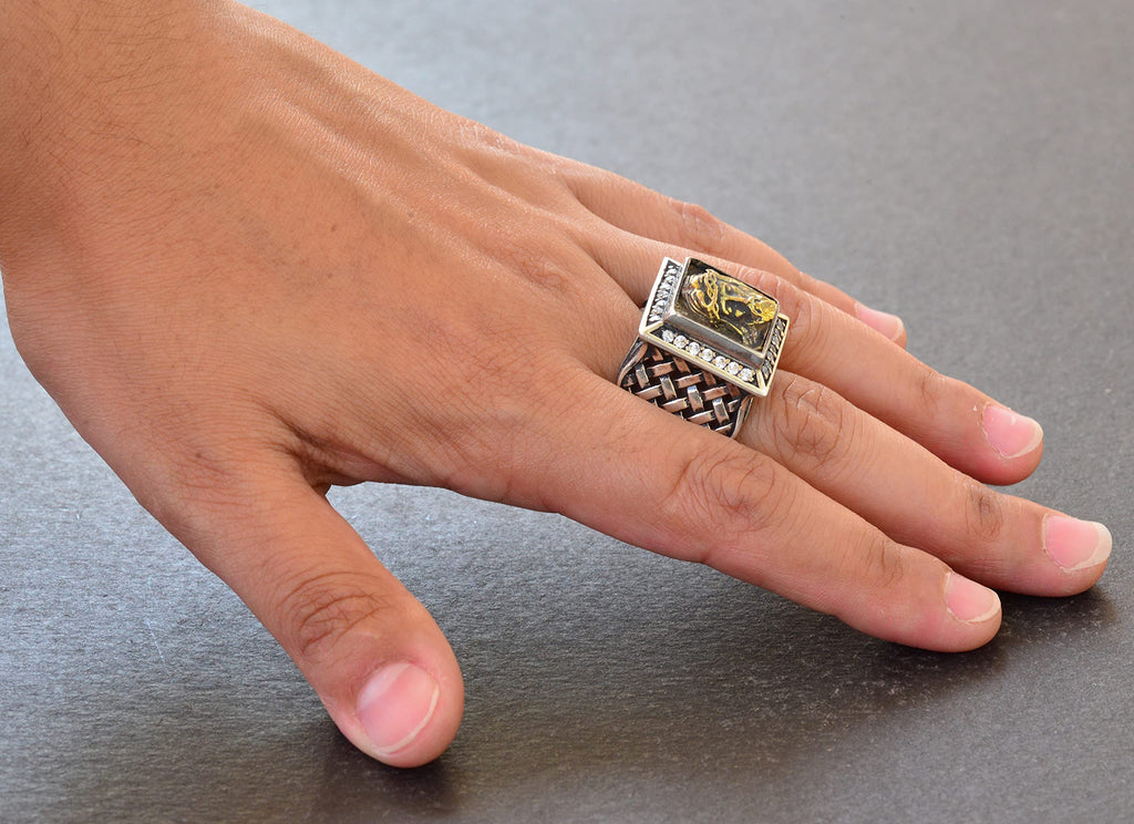 Kambo Handcrafted Silver Men's Ring | Jesus Savior Seal | Christian Jewelry - Faith and Devotion Design — 6