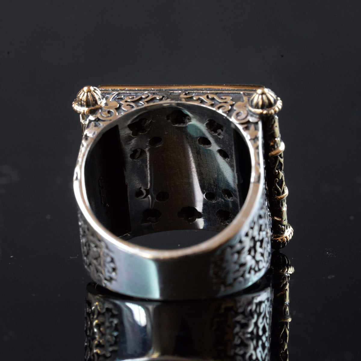 Ayat al-Kursi Engraved Silver Men's Ring, Handmade Silver Islamic Men's Ring, Allah Inscribed — 8