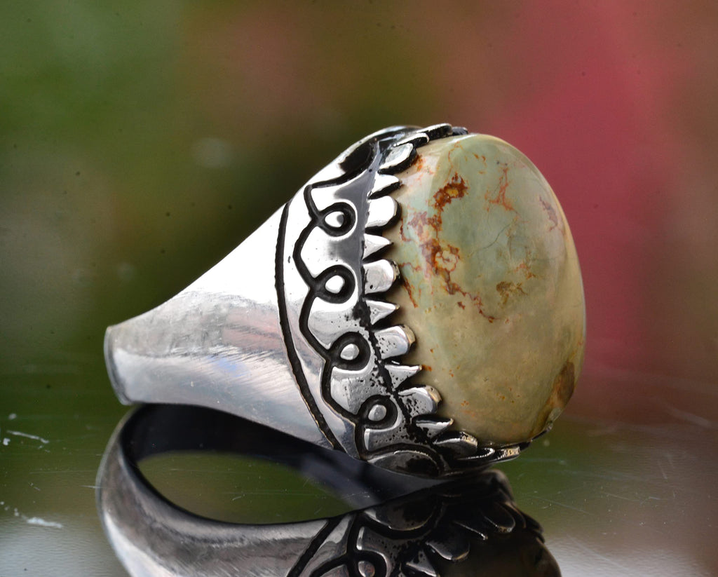 Arizona Green Turquoise Stone Ring (Model-2) — 4