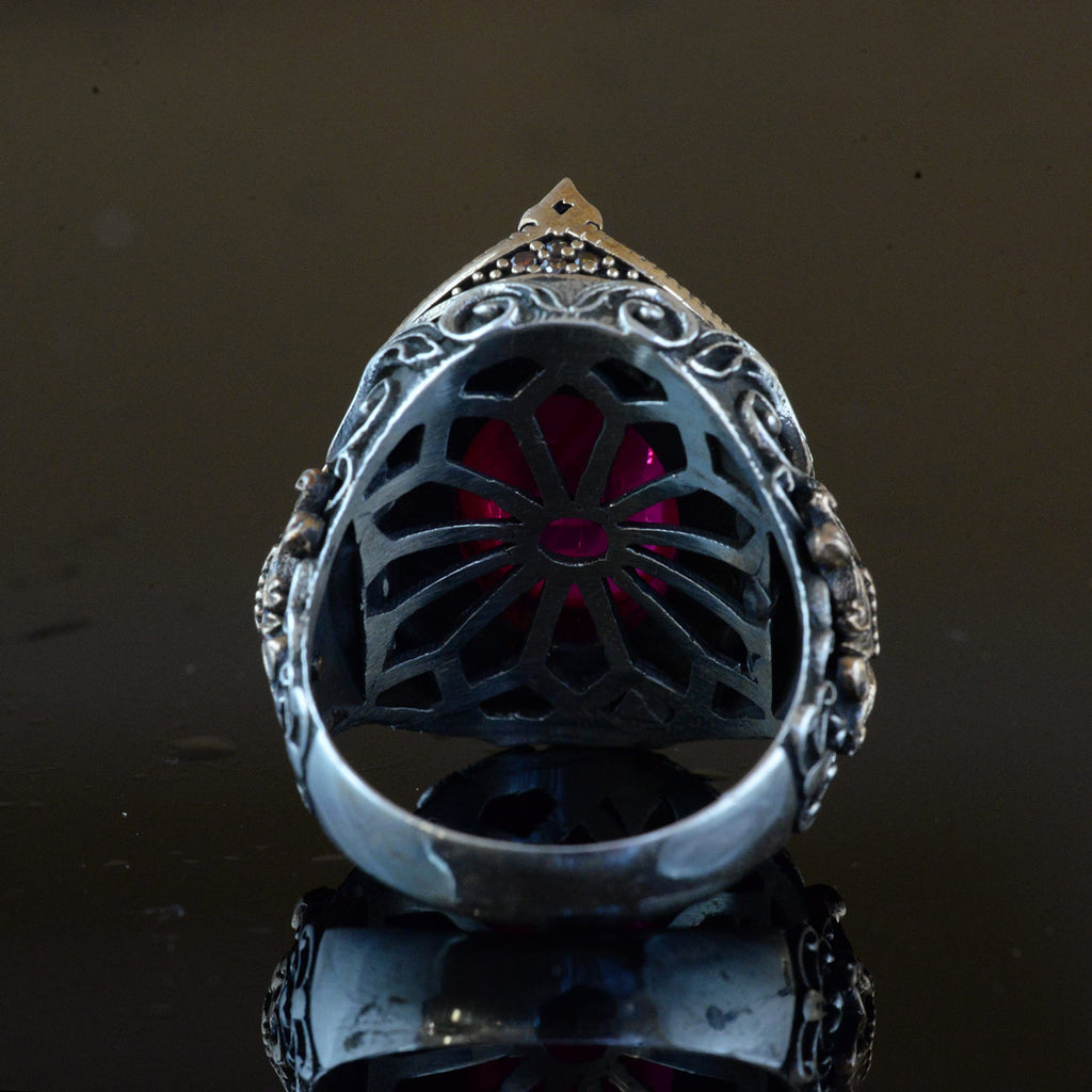 Natural Blood Stone Ring - Minimalist 925 Sterling Silver Ring — 8