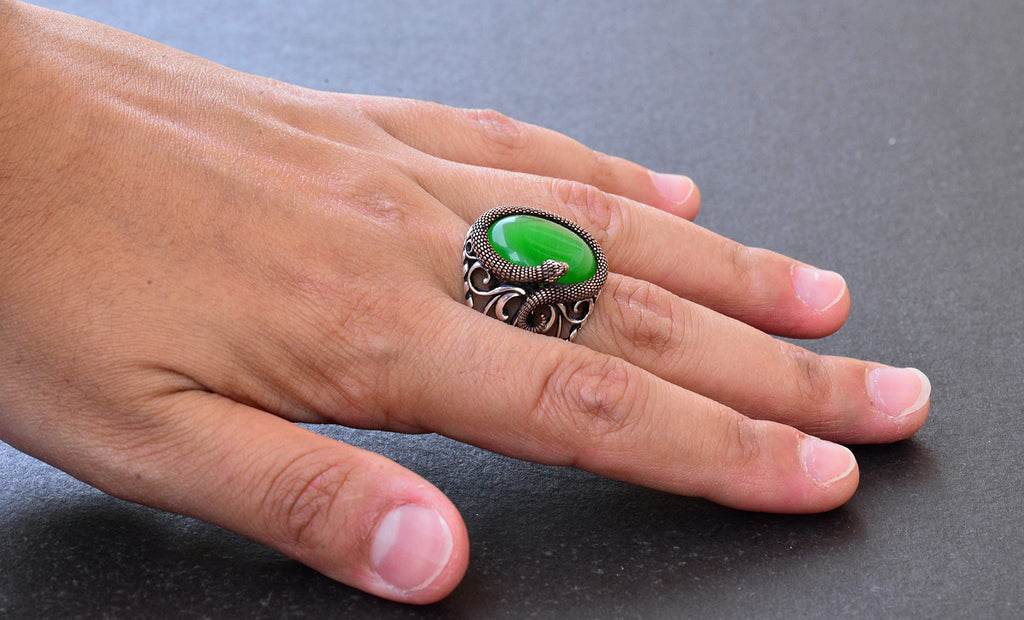 Elegant Snake Figure 925 Sterling Silver Men's Ring Collection — 6