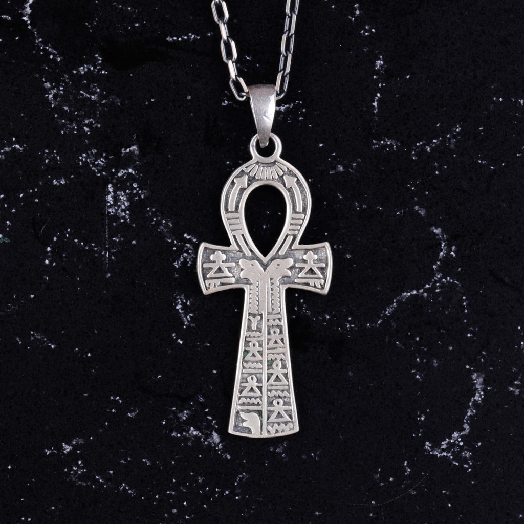 KAMBO 925 Sterling Silver Ankh Cross Necklace - Egyptian Life Symbol Necklace — 2