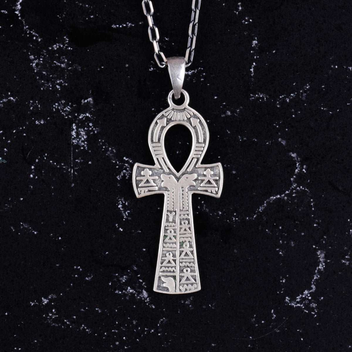 KAMBO 925 Sterling Silver Ankh Cross Necklace - Egyptian Life Symbol Necklace — 2