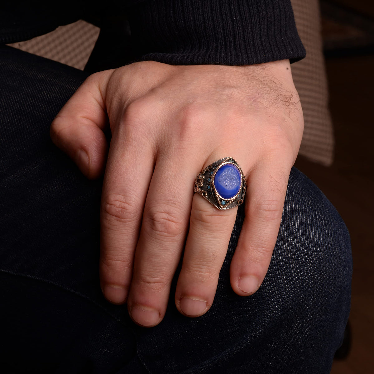 Natural Druzy Crystal Quartz Ring - 925 Sterling Silver (Model-2) — 6