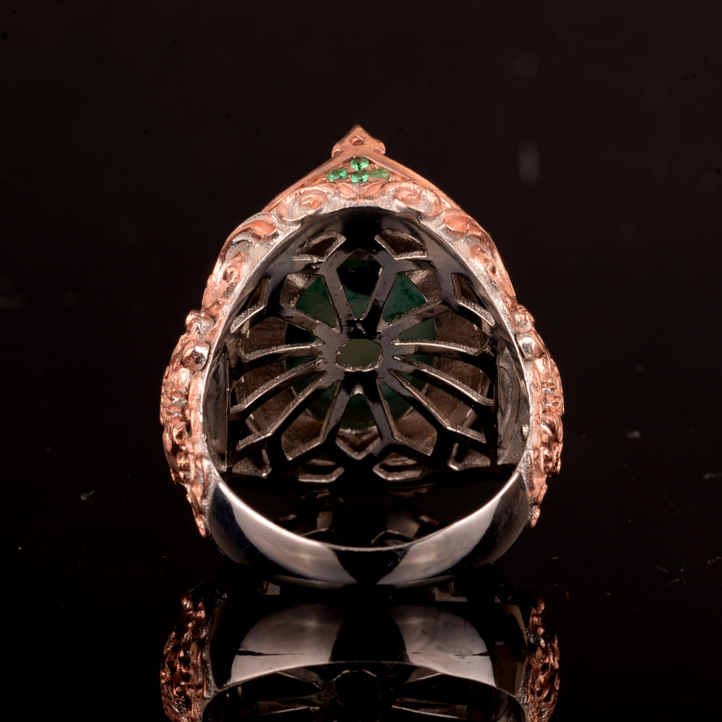 Crystal Drusy Quartz Stone Ring, 925 Sterling Silver Men's Ring — 6