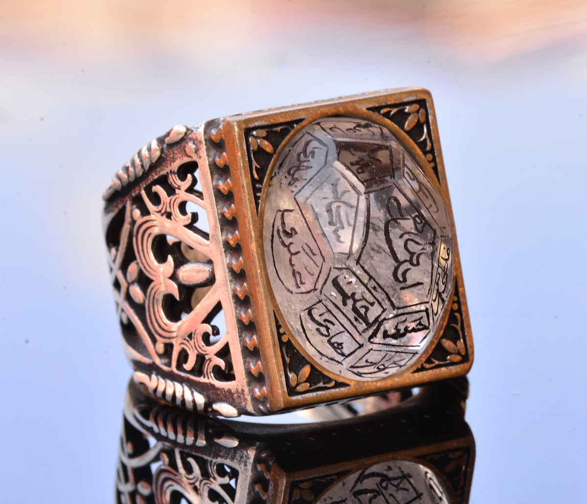 Islamic Silver Men's Ring - Handmade Muslim Ring — 3