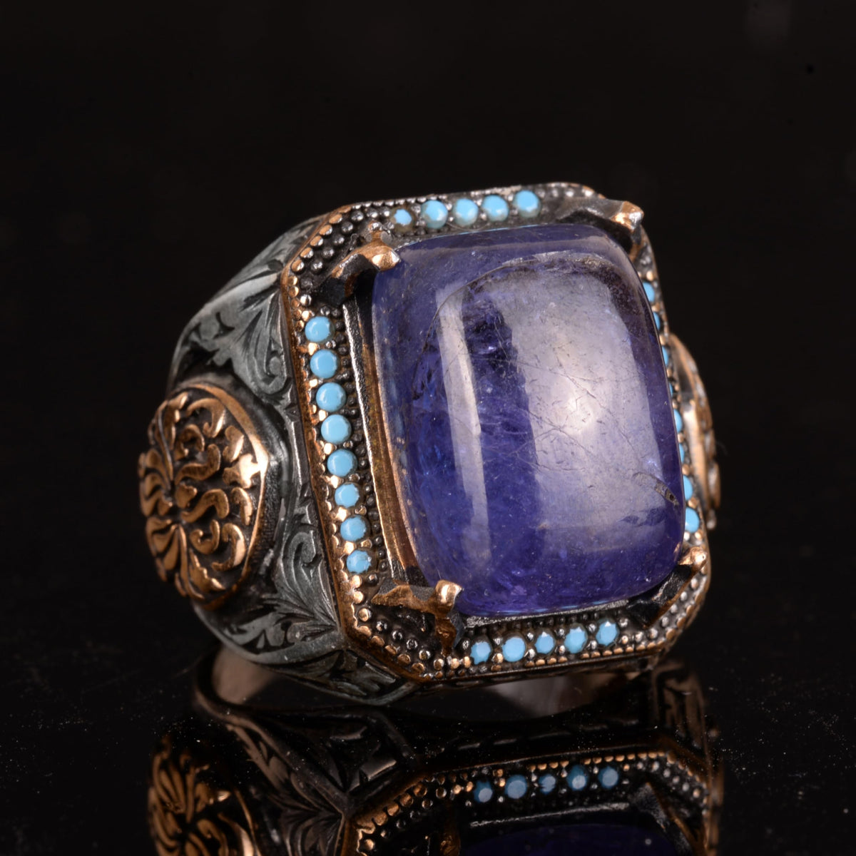Natural Tanzanite Stone Ring, Handmade 925 Sterling Silver Ring — 4