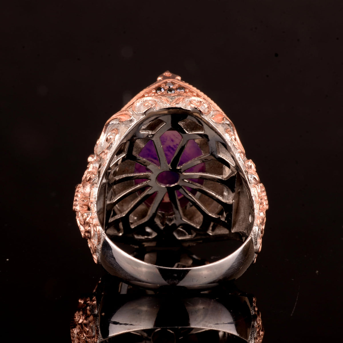 Natural Drusy Quartz Stone Ring - 925 Sterling Silver Men's Ring — 7
