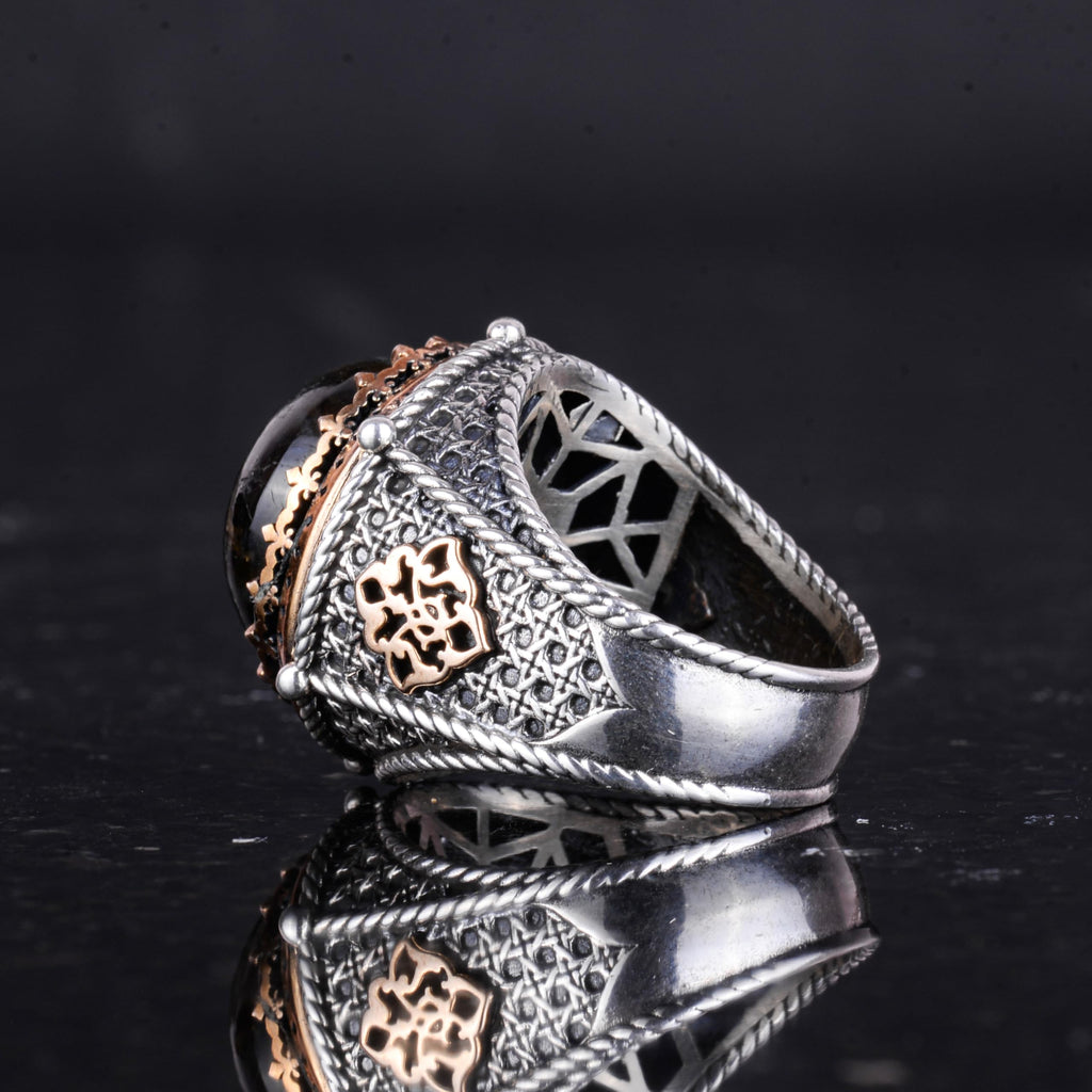 Natural Stone Handmade Ring - 925 Sterling Silver (Labradorite) — 7