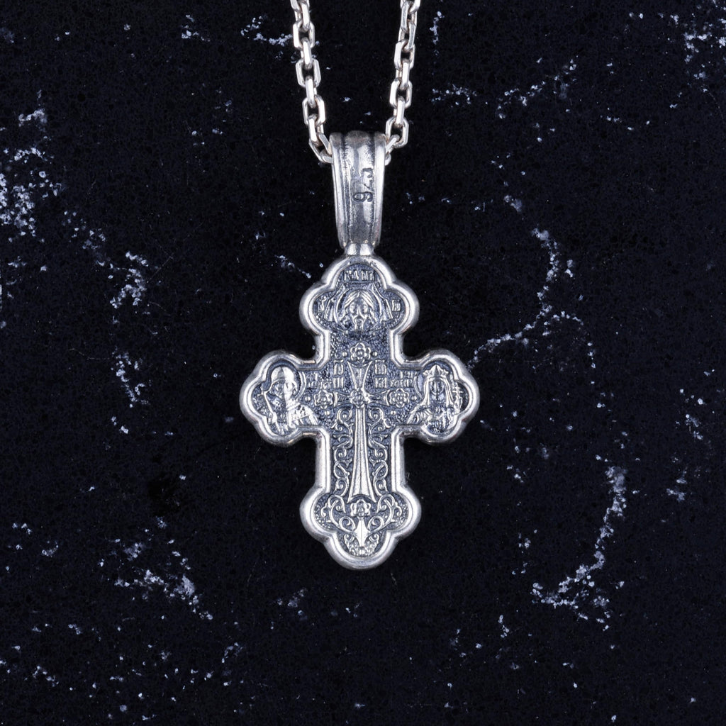 KAMBO 925 Sterling Silver Cross Necklace - Mary and Jesus Engraving - Handmade Religious Jewelry — 4