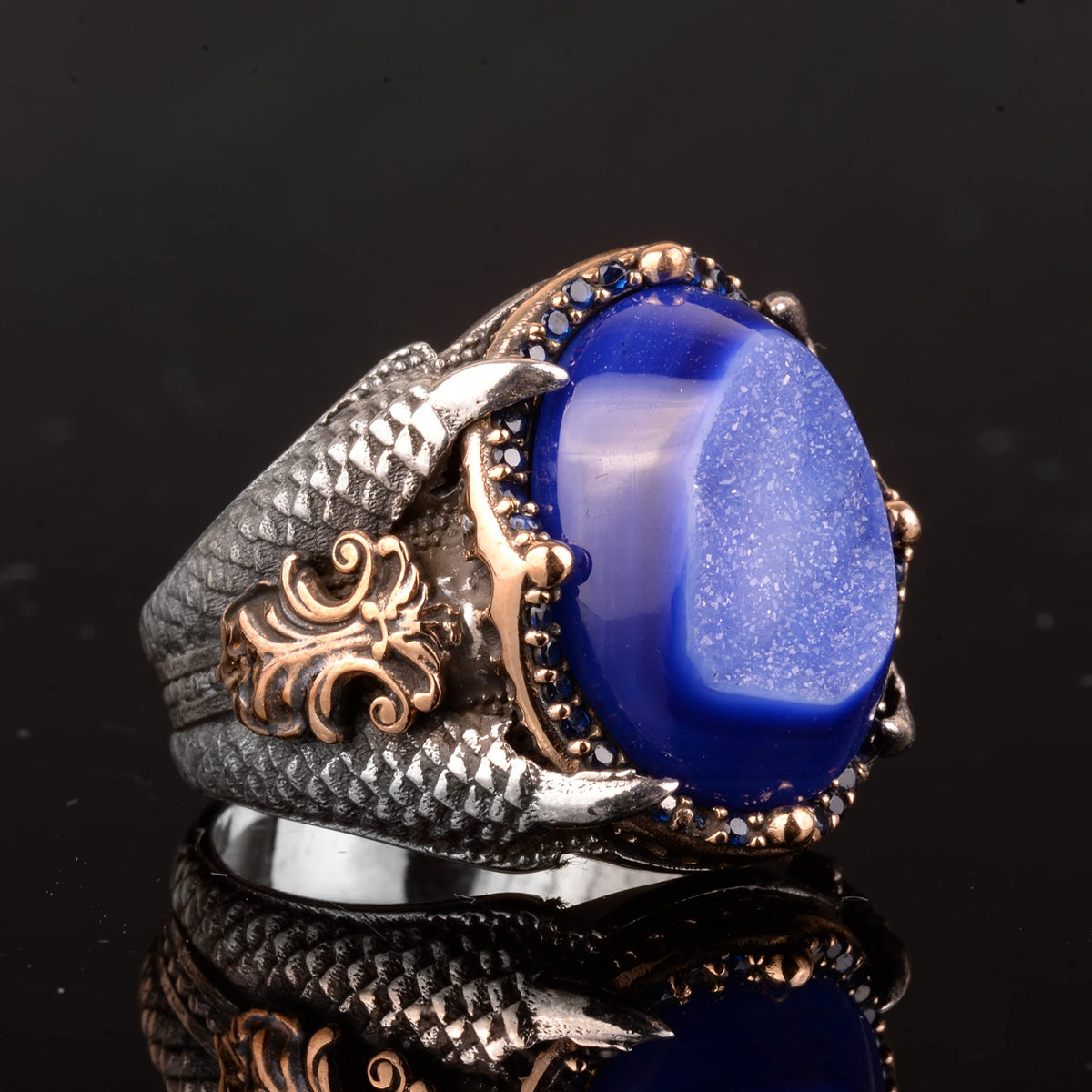 925 Sterling Silver Ring with Natural Druzy Quartz — 3