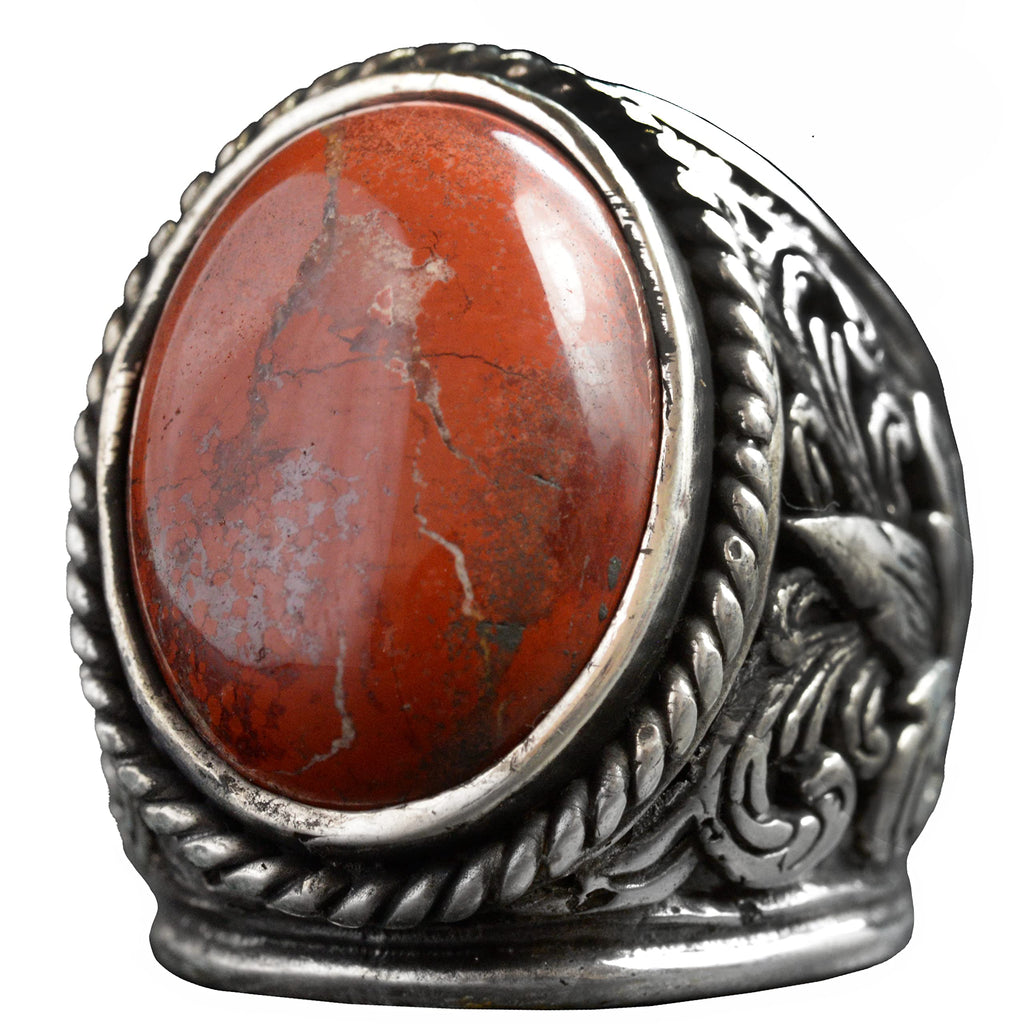 Elegant Stone Collection 925 Sterling Silver Ring - Natural Bloodstone