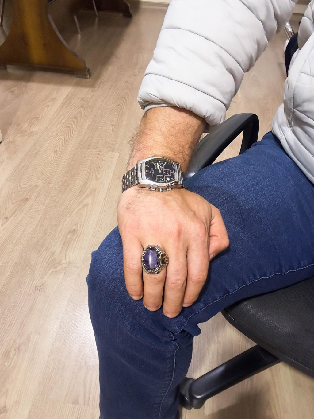 Handcrafted Amethyst Gemstone Ring — 3
