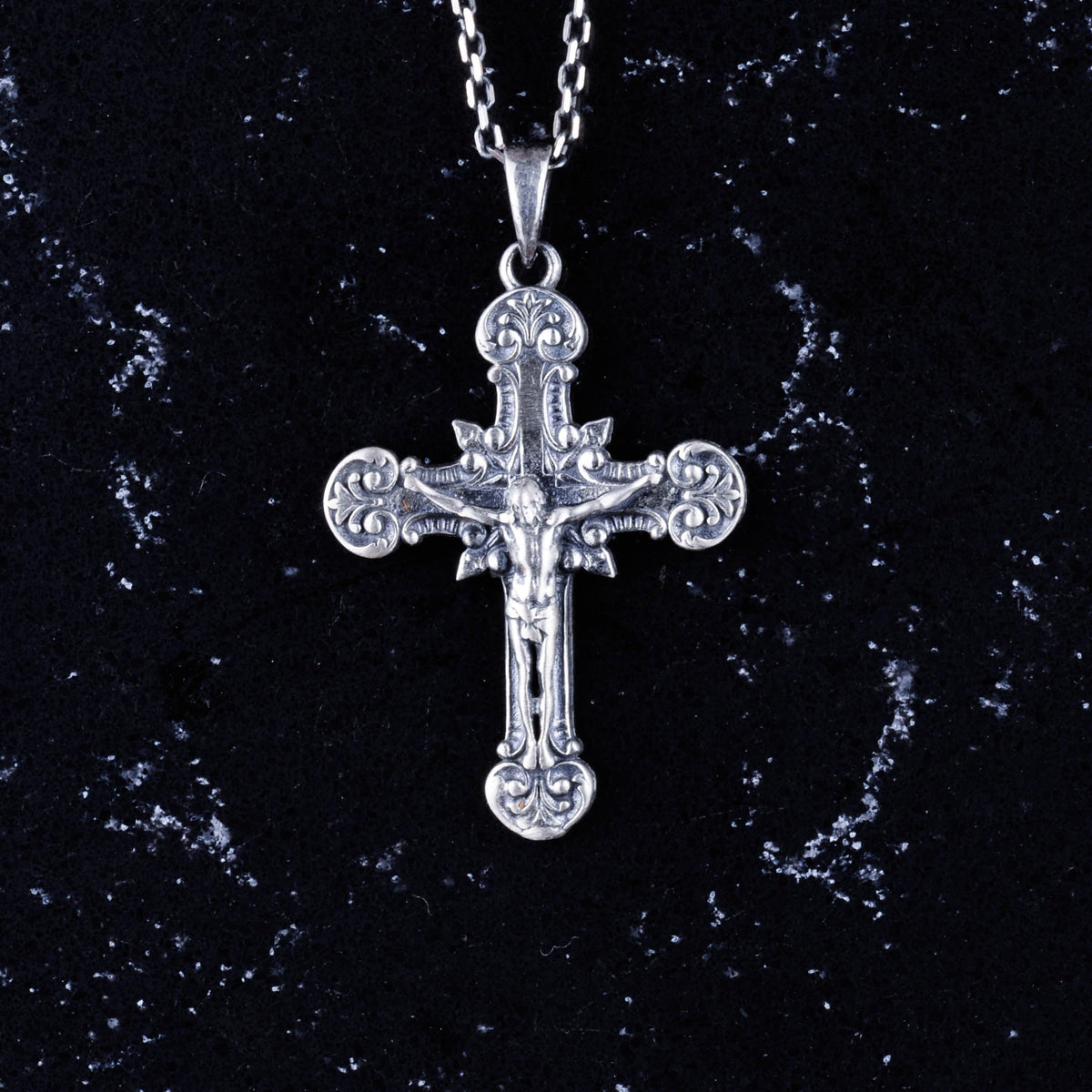 KAMBO 925 Sterling Silver Ornate Cross Necklace - Handmade Symbol of Faith and Protection — 4