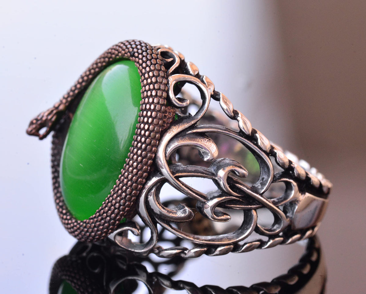 Elegant Snake Figure 925 Sterling Silver Men's Ring Collection — 4