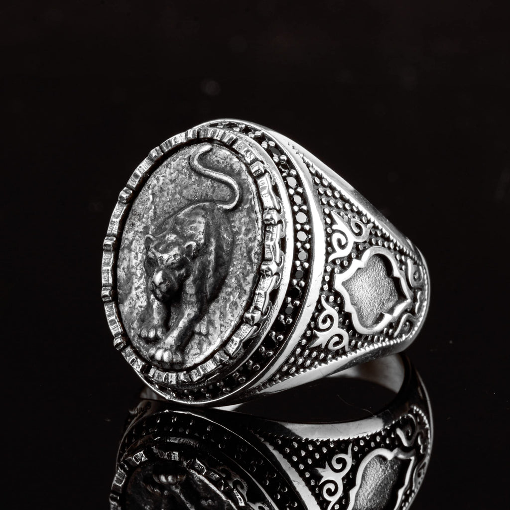 925 Sterling Silver Men's Panther Ring - Bold Design, Suitable for Daily Wear — 5