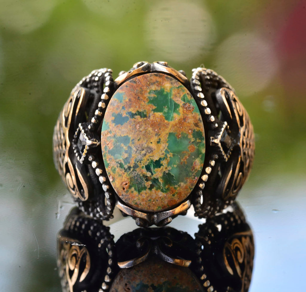 Green Turquoise Stone Ring (Model-4) — 3