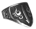 KAMBO 925 Sterling Silver Men's Archery Thumb Ring Handmade Vintage Statement Jewelry with Turkish Ottoman Ethnic Art De