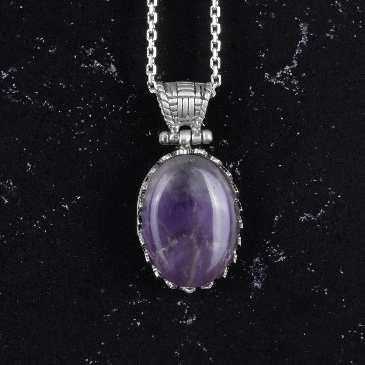 Natural Amethyst Necklace - 925 Sterling Silver Necklace — 5