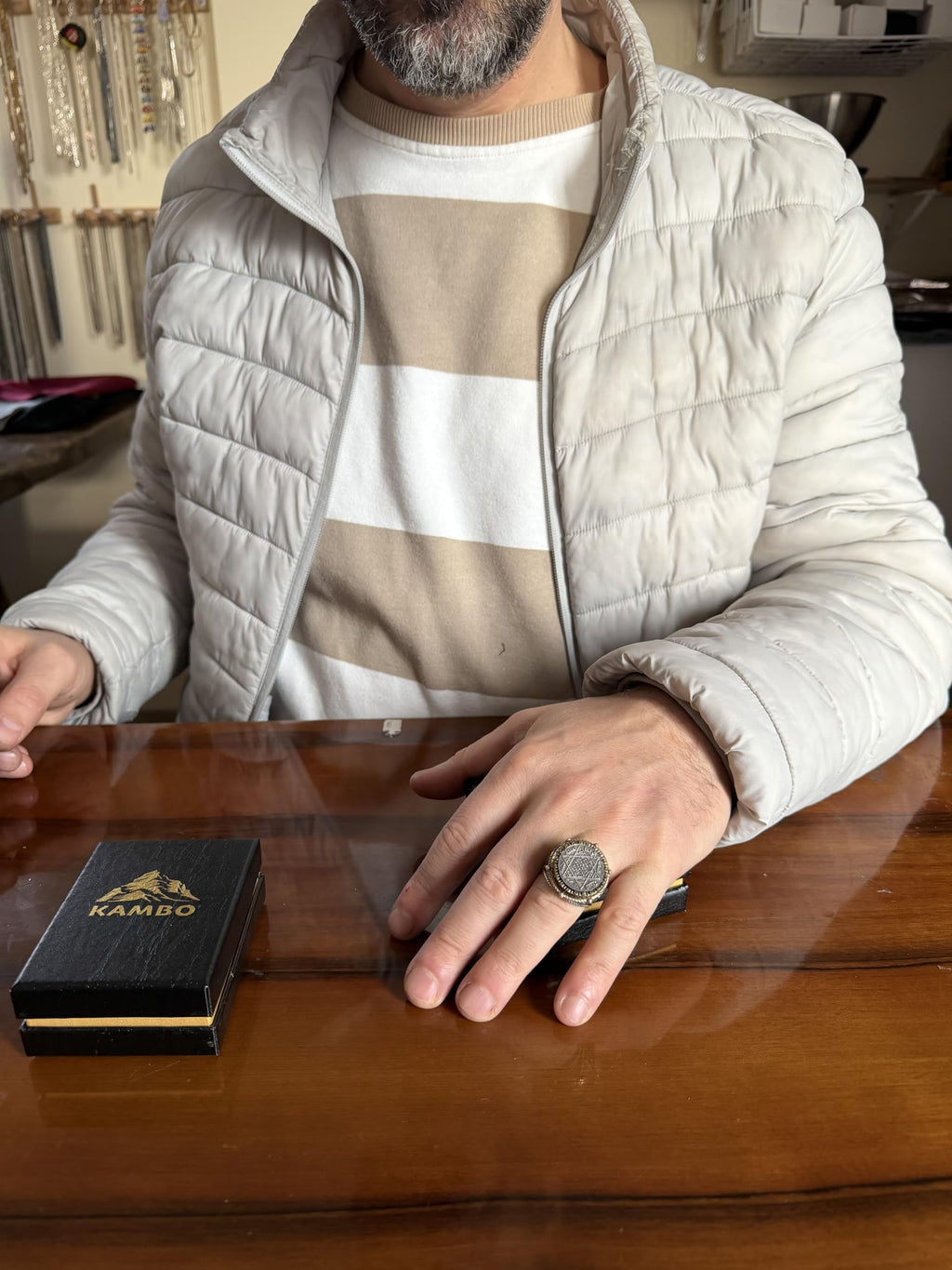 KAMBO Star of David Men's Ring 925 Sterling Silver – Engraved Seal of Solomon Ring – Handmade Vintage Religious Symbol Jewelry — 3