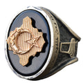 Star and Crescent Ring, Malcolm X Ring, Silver Islamic Men's Ring