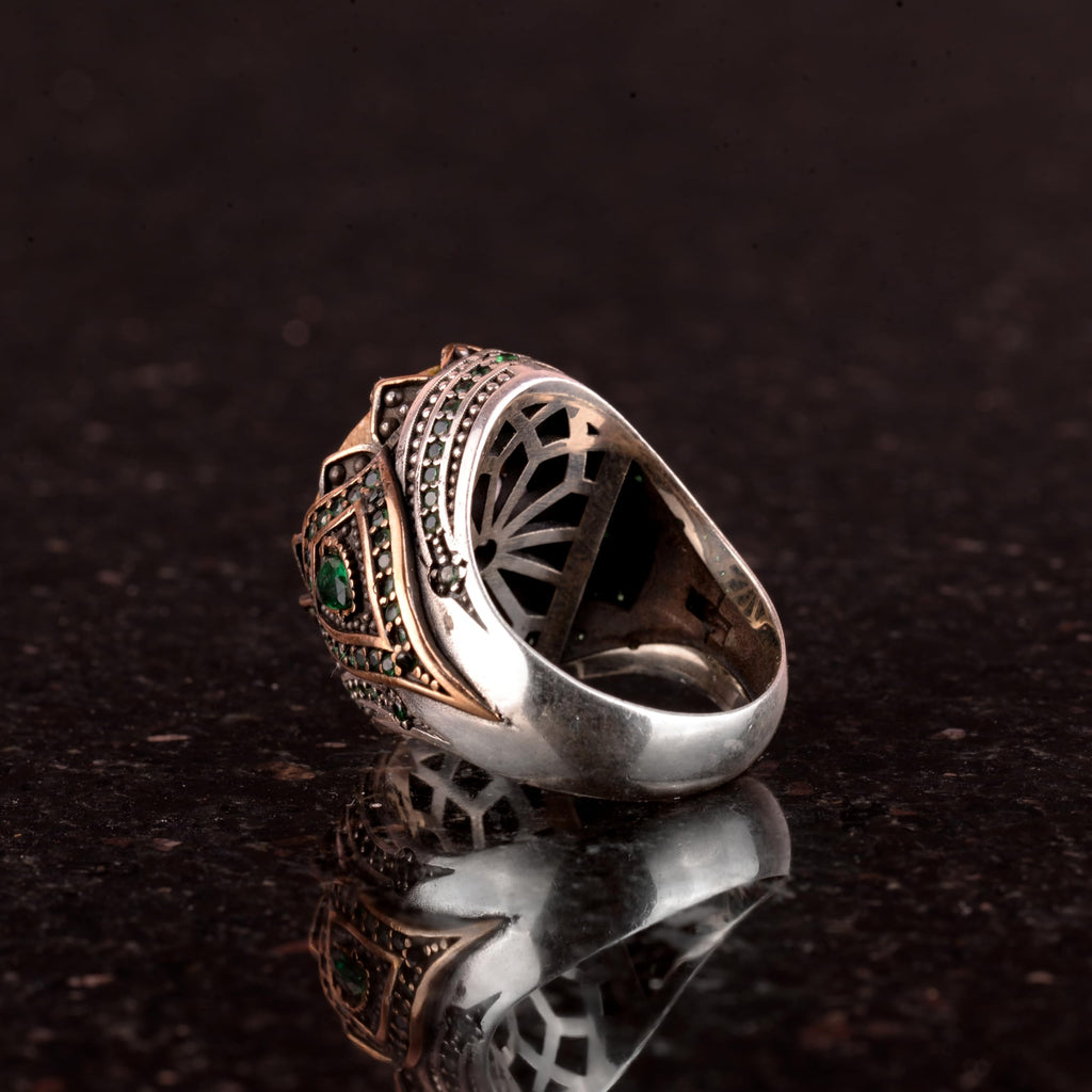 Natural Arizona Turquoise Stone Ring, 925 Sterling Silver (Model-3) — 6