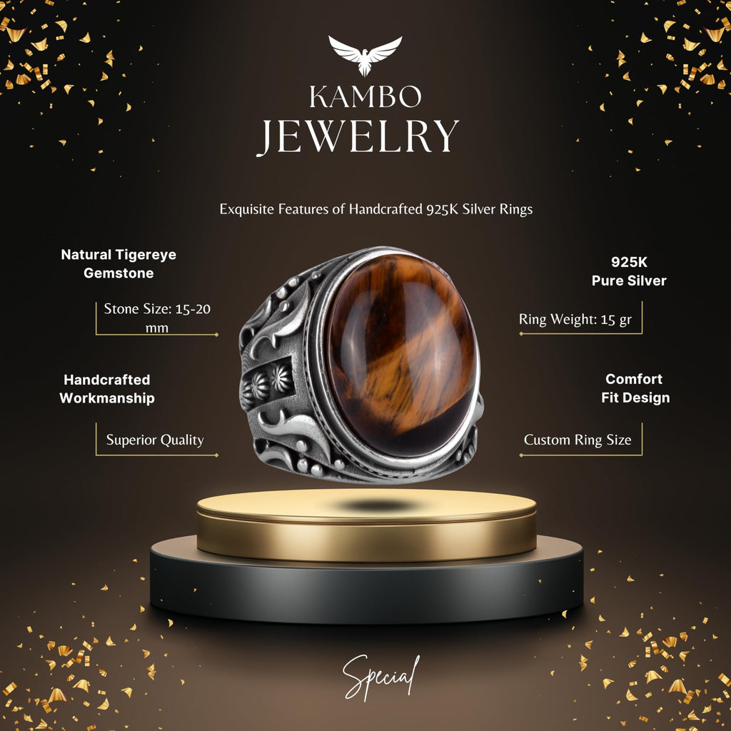 Handmade Tiger Eye Stone Ring — 2