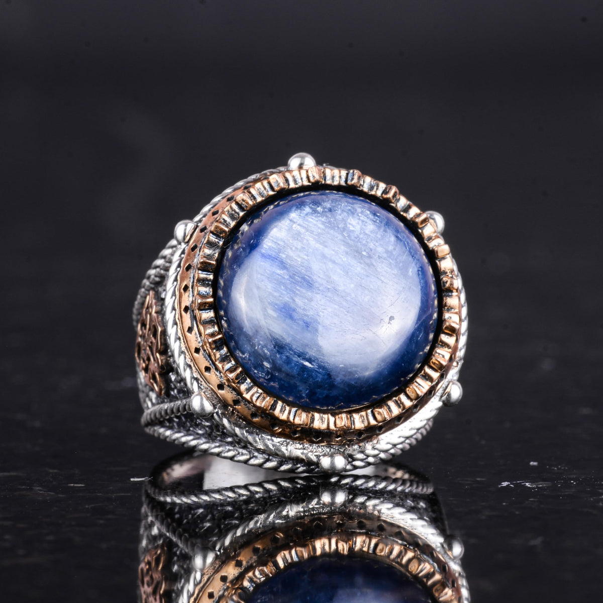 Natural Kyanite Stone Handmade Ring - 925 Sterling Silver Ring — 5