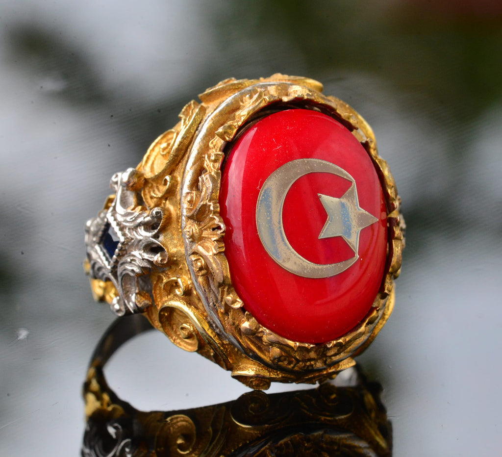 Silver Crescent and Star Ring — 3