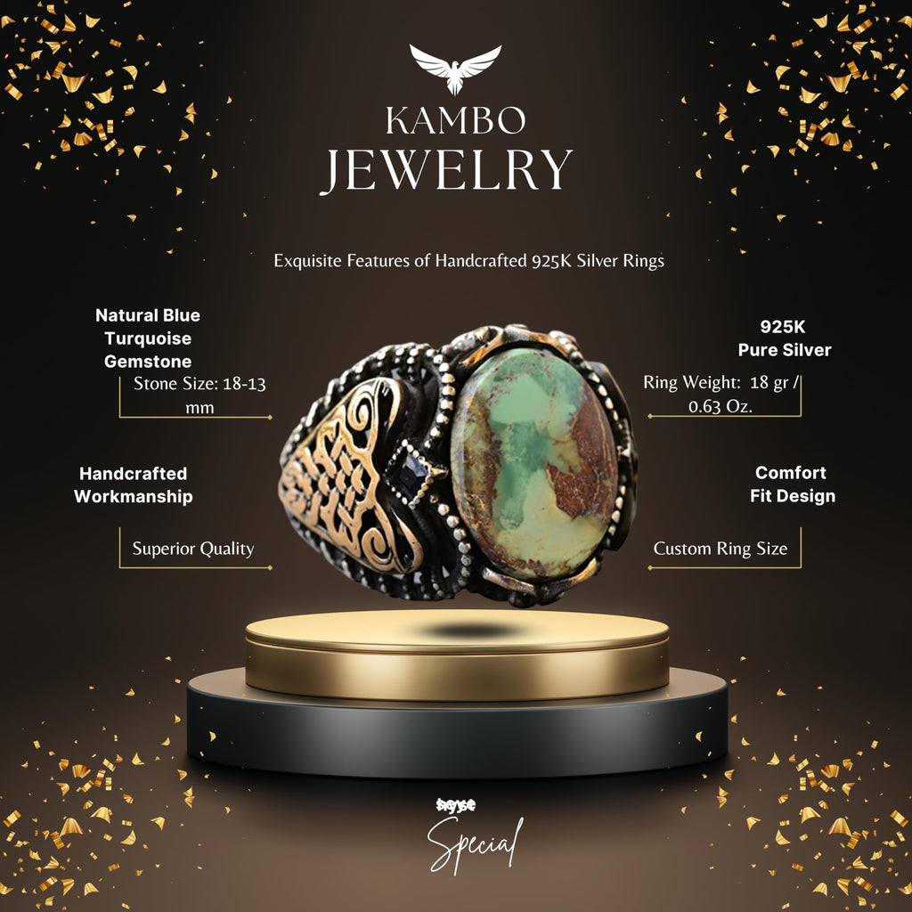 Green Turquoise Stone Ring — 2