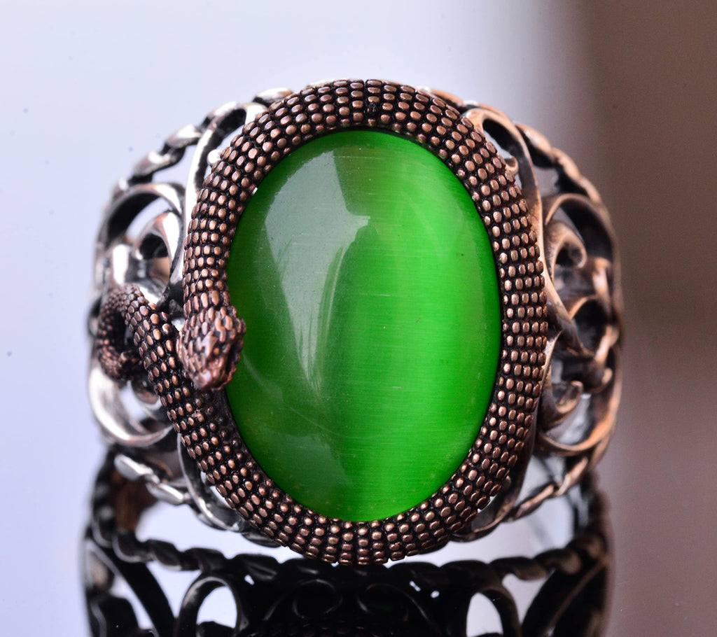 Elegant Snake Figure 925 Sterling Silver Men's Ring Collection — 2