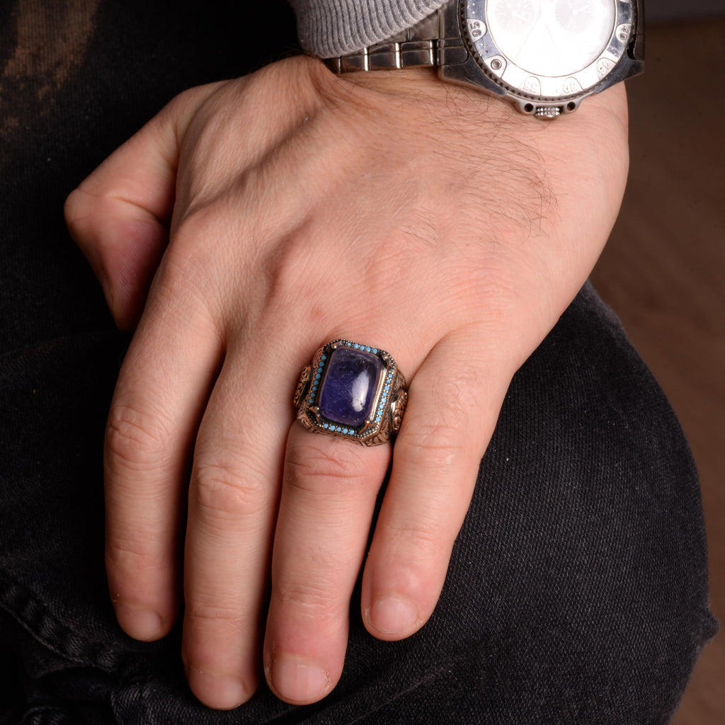 Natural Tanzanite Stone Ring, Handmade 925 Sterling Silver Ring — 3