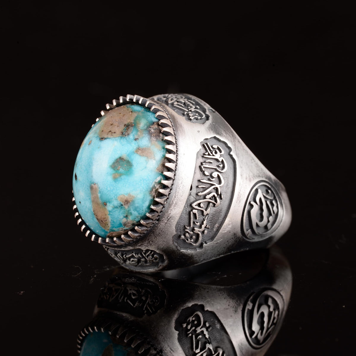 Natural Arizona Turquoise Stone Ring (Model-10) — 4