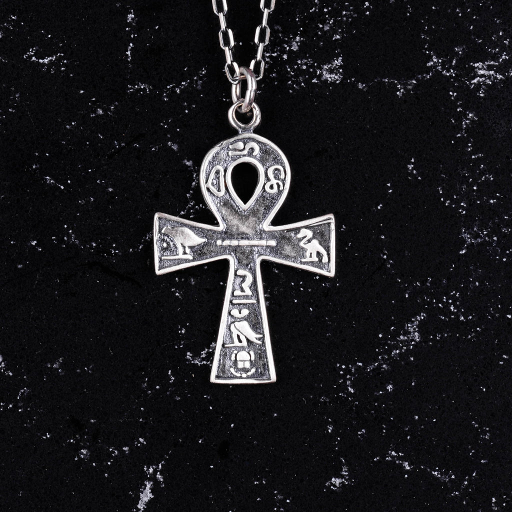925 Sterling Silver Ankh Cross Necklace - Ancient Egyptian Hieroglyphic, Symbol of Eternal Life — 3