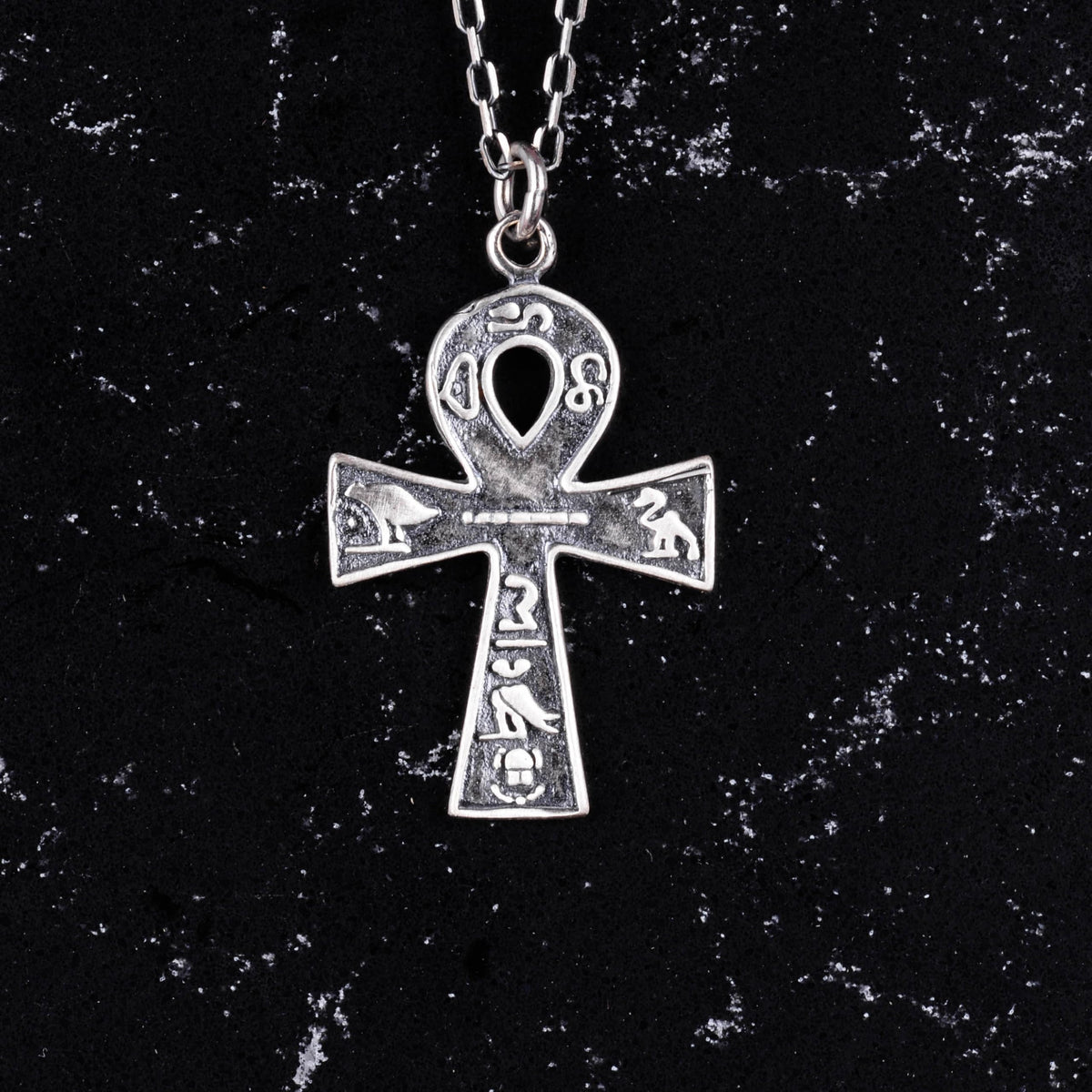 925 Sterling Silver Ankh Cross Necklace - Ancient Egyptian Hieroglyphic, Symbol of Eternal Life — 3