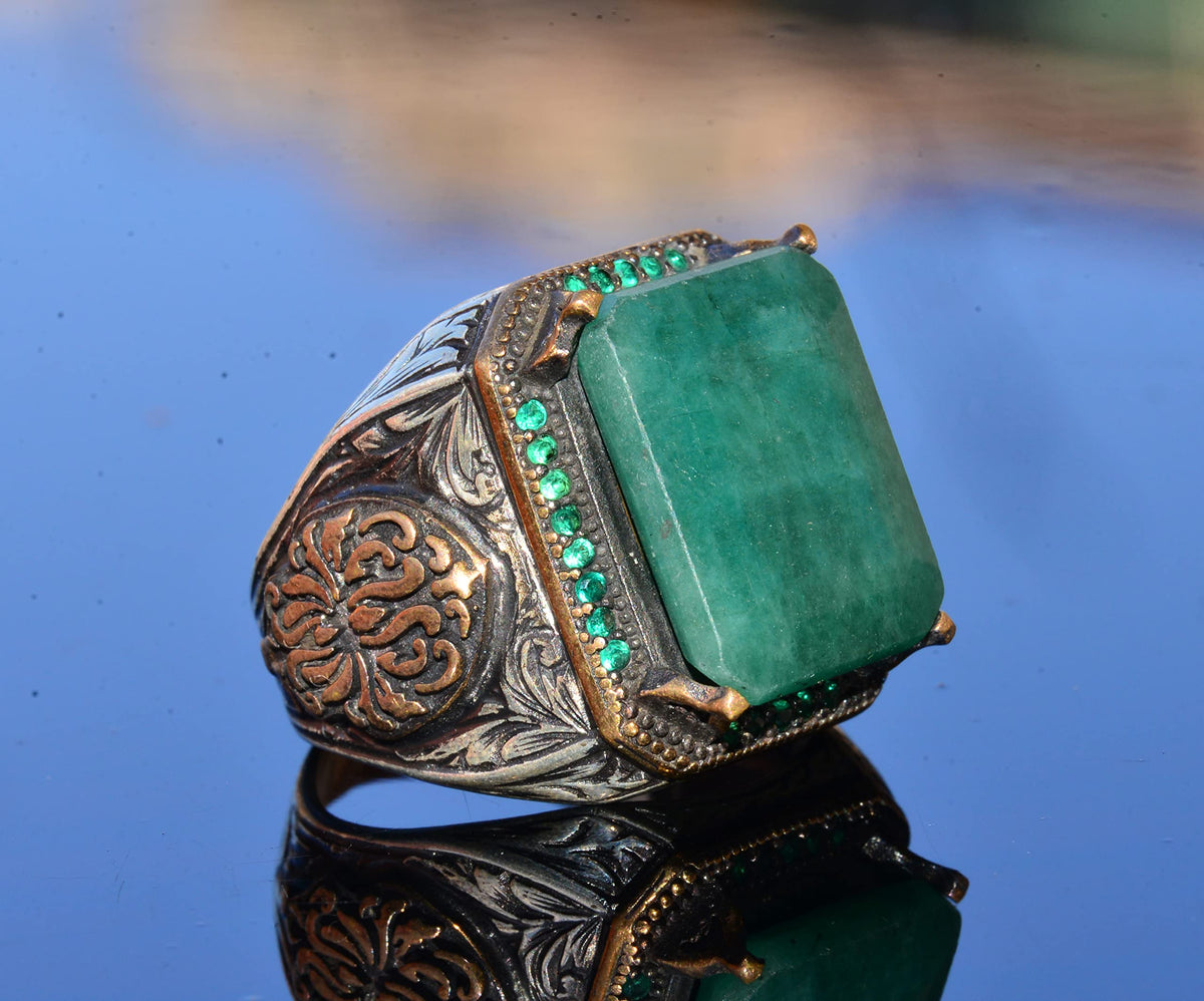 Emerald Natural Stone Sultan Ring — 4